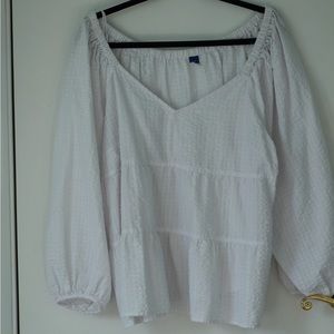 Old Navy | 2X | Seersucker V-Neck Babydoll Swing